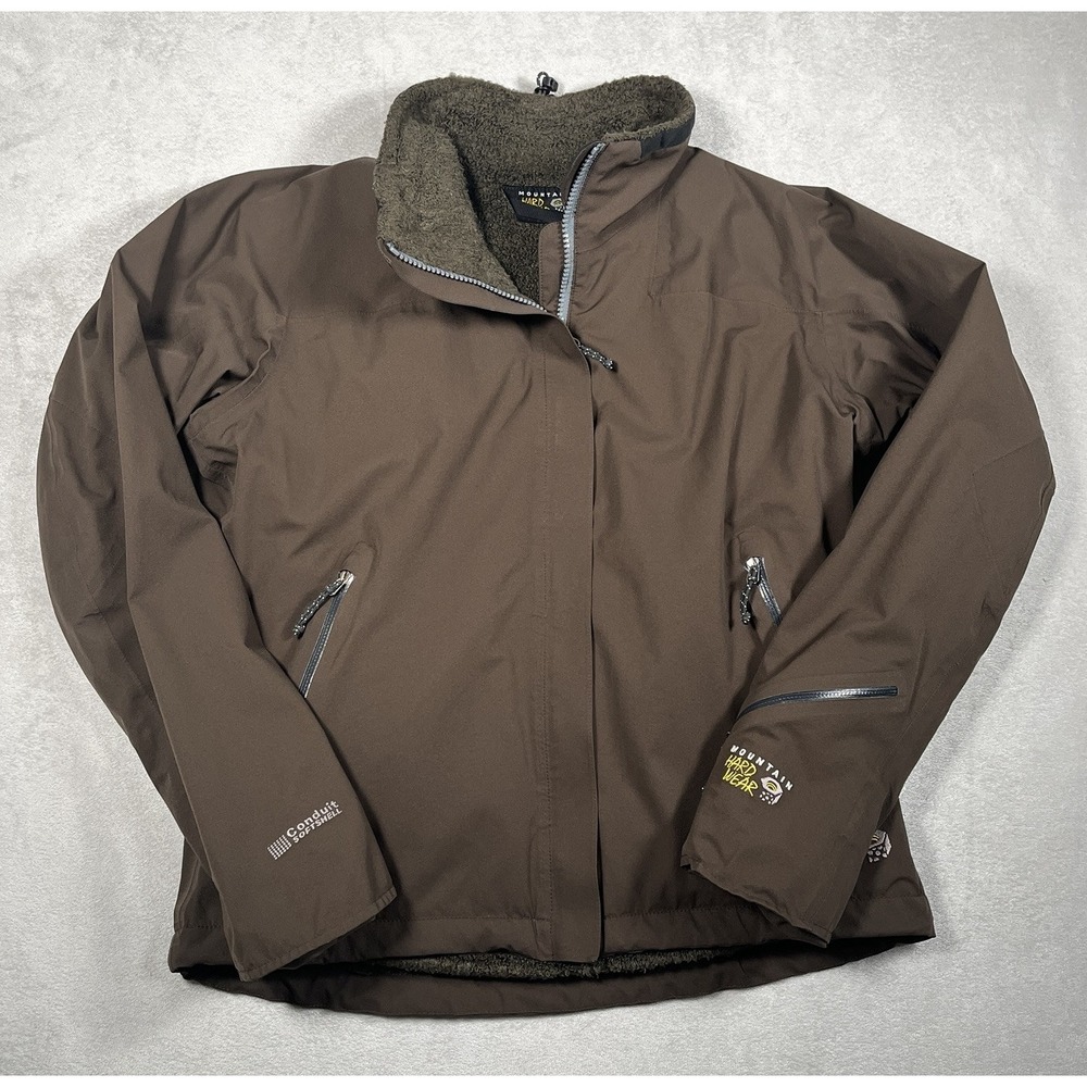 Mountain Hardwear Women Softshell Jacket Conduit Fleece Lined Brown Size Small S - Picture 1 of 12